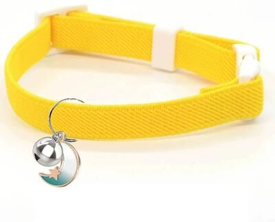 Uplift Essentials Elastic Safety Cat Collar Lightweight Stretch Comfort For Kittens & Adult Cats yellow l