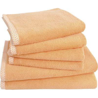 Handtuch Set DYCKHOFF "Pure Natural Uni", orange, 6, Frottier, Frottier, Obermaterial: 100% Baumwolle, Handtuch-Sets, BIO Baumwolle, GOTS