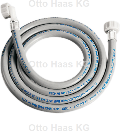 HAAS Zulaufschlauch 1719 3/8", Wandstärke 3,5mm, 3 m, Kunststoff, für Wasch- und Spülmaschine, mit Dichtung