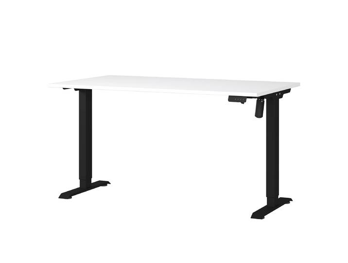Bureau réglable en hauteur Boras 140cm Blanc/Blanc Noir