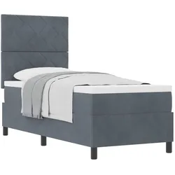 vidaXL, Boxspringbett, Boxspringbett Mit Matratze Samt Dunkelgrau (80 x 200 cm)