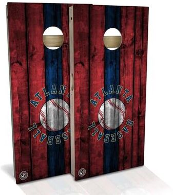 Skip's Garage Atlanta Baseball Outdoor Cornhole Board Set