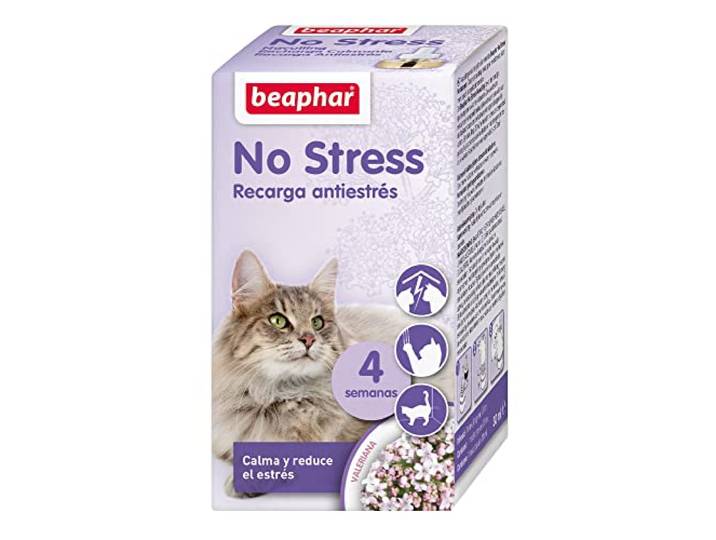 Beaphar No Stress Navulling kat - Helpt bij stressvolle situaties zoals vuurwerk of onweer - Zonder te versuffen - Met natuurlijke kruiden - Navulling voor verdamper - 4 weken werkzaam
