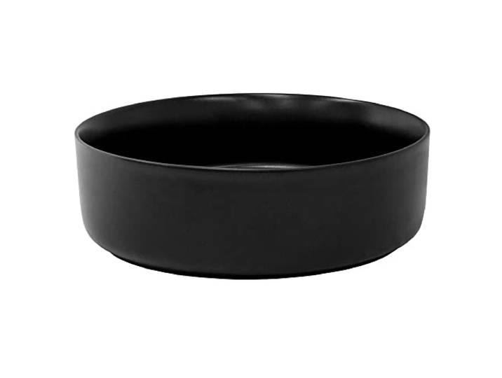 ML-Design Waschbecken aus Keramik in Schwarz matt Ø 360 x 120 mm, Runde Aufsatzwaschbecken, Moderne Waschtisch, Waschschale mit Abflussloch, Waschplatz Handwaschbecken, für Badezimmer/Gäste-WC
