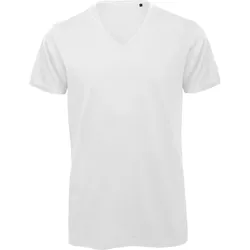 B&C Herren V-Ausschnitt T-Shirt Inspire V TM044 white S
