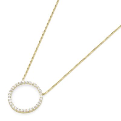 Goldkette LUIGI MERANO "Mittelteil Ring mit Zirkonia, Gold 375", gold, Halsketten, Damen, 45cm, Gelbgold 375, Goldkette