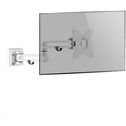 MonLines MSH006 Monitor Schwenkarm für MSH Slatwall, weiss (Wand), Monitor Halterung, Weiss
