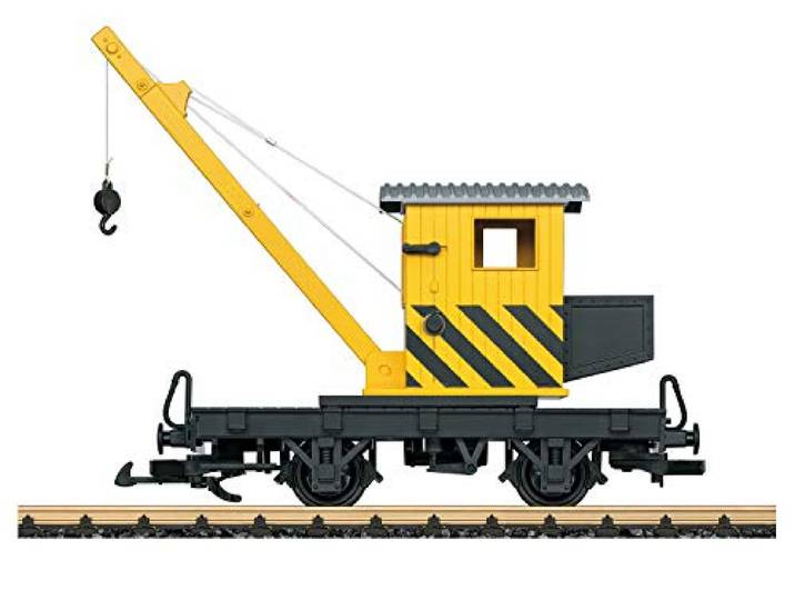LGB – 40043 Kranwagen – drehbarer Kran mit Haken – funktionales Ladezubehör – detailliertes Modell – Outdoor geeignet – ab 15 Jahren – Spur G – Maßstab 1:22,5