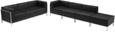 Flash Furniture 5 Piece LeatherSoft Modular Sofa & Lounge Chair Set w/ Taut Back &Seat