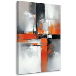 LEINWANDBILD Abstraktion Grauer Beton Orange 60x90cm