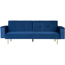 3-SITZER-SCHLAFSOFA Samtstoff Marineblau Visnes