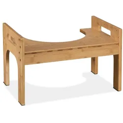 Relaxdays Toilettenhocker aus Bambus Hellbraun