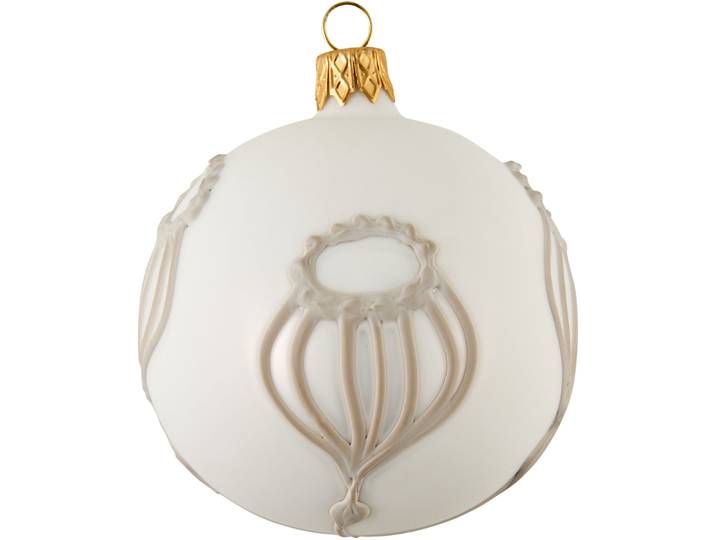 Weihnachtskugel Stechpalme - Farbe: weiss - Material: Glas - 1318