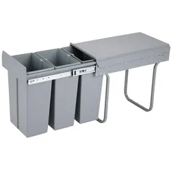 WellHome - Abfalleimer unter der Spüle mit Bodenbefestigung für die Küche, 3 x 8 l, manuelle Entnahme