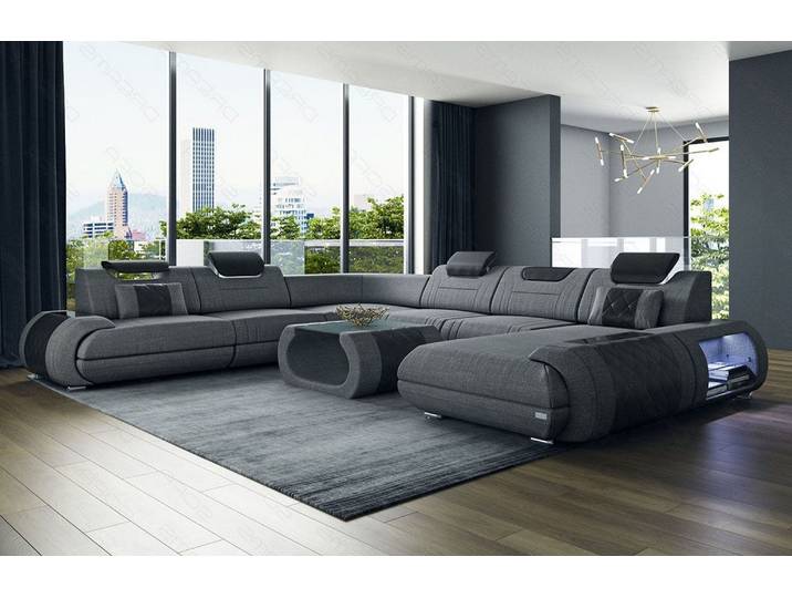 XXL Stoff Wohnlandschaft Rimini U-Form
