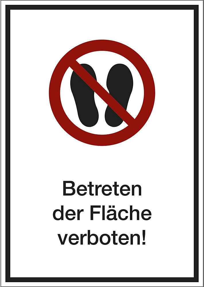 kaiserkraft Kombizusatzschild mit Text für Verbotszeichen, Betreten der Fläche verboten, VE 10 Stk, Kunststoff, LxHxT 210 x 297 x 1 mm