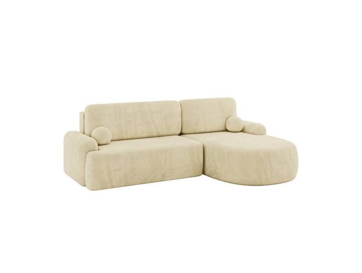 ECKSOFA mit Schlaffunktion und Bettkasten LIRA-L - 264x172x89 Beige