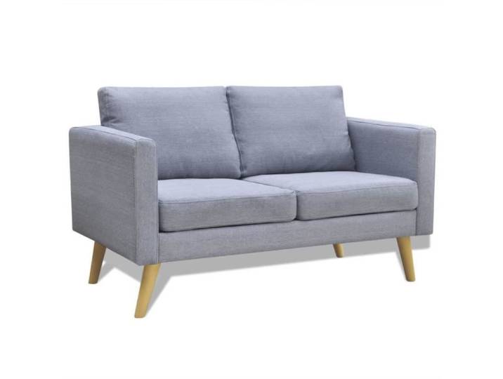 Sofa salon Gris Canapé à 2 places Tissu Gris clair -[6698]