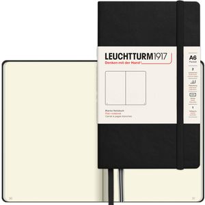 Leuchtturm1917 Notizbuch Pocket, 317257, Karton Hardcover, Schwarz, 94 Blatt / 187 Seiten, 80 g/m², blanko, A6