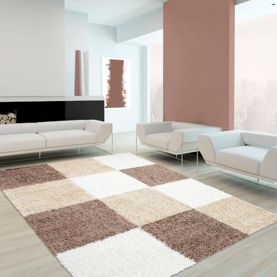 Ayyildiz Teppiche "Life Shaggy 1501" rechteckig 30 mm Höhe Langflor, robust, Karo, Wohnzimmer