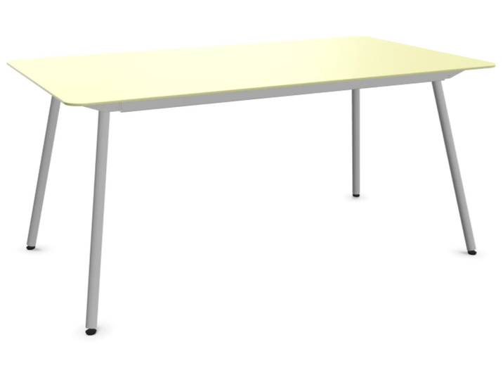Glasfaser-Tisch Locarno Edge von Schaffner / Farbe: Buchsbaumgelb / Grösse: 160 x 90 cm
