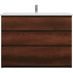 burgbad Lin20 Keramik-Waschtisch Weiß Glänzend inklusive Waschtischunterschrank, 3 Auszüge, 1230x495x912mm, SGHG123F5359C0001, Farbe: Eiche Dekor Rost
