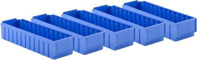 Regalkasten SSI Schäfer RK 621, 12 Fächer, Etikettenhalter, L 590 x B 162 x H 115 mm, Polystyrol, blau, 5 Stück