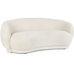 Sofa Tecla aus Boucle-Stoff, skandinavisches Design, beige natur, 2–3 Sitzplätze, gepolstert