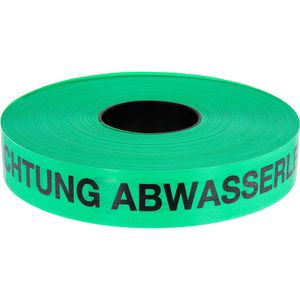 Kelmaplast Trassenwarnband Achtung Abwasserleitung, grün, 40mm x 250m