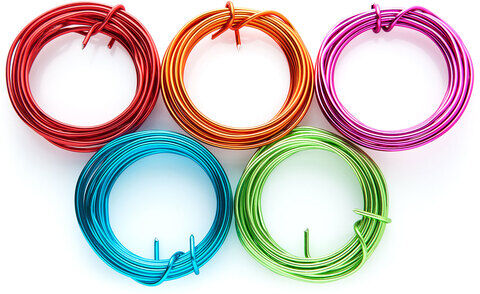 Aludraht-Set bunt, 2 mm Ø, 5 Stück à 2 m