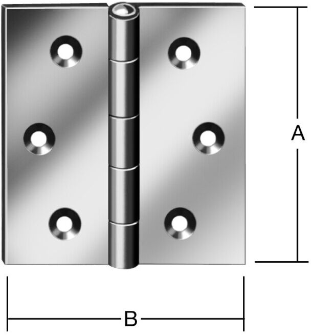 VORMANN Charnière de porte angulaire, B50xH50mm roulée inoxydable, anti-rouille (010503050)