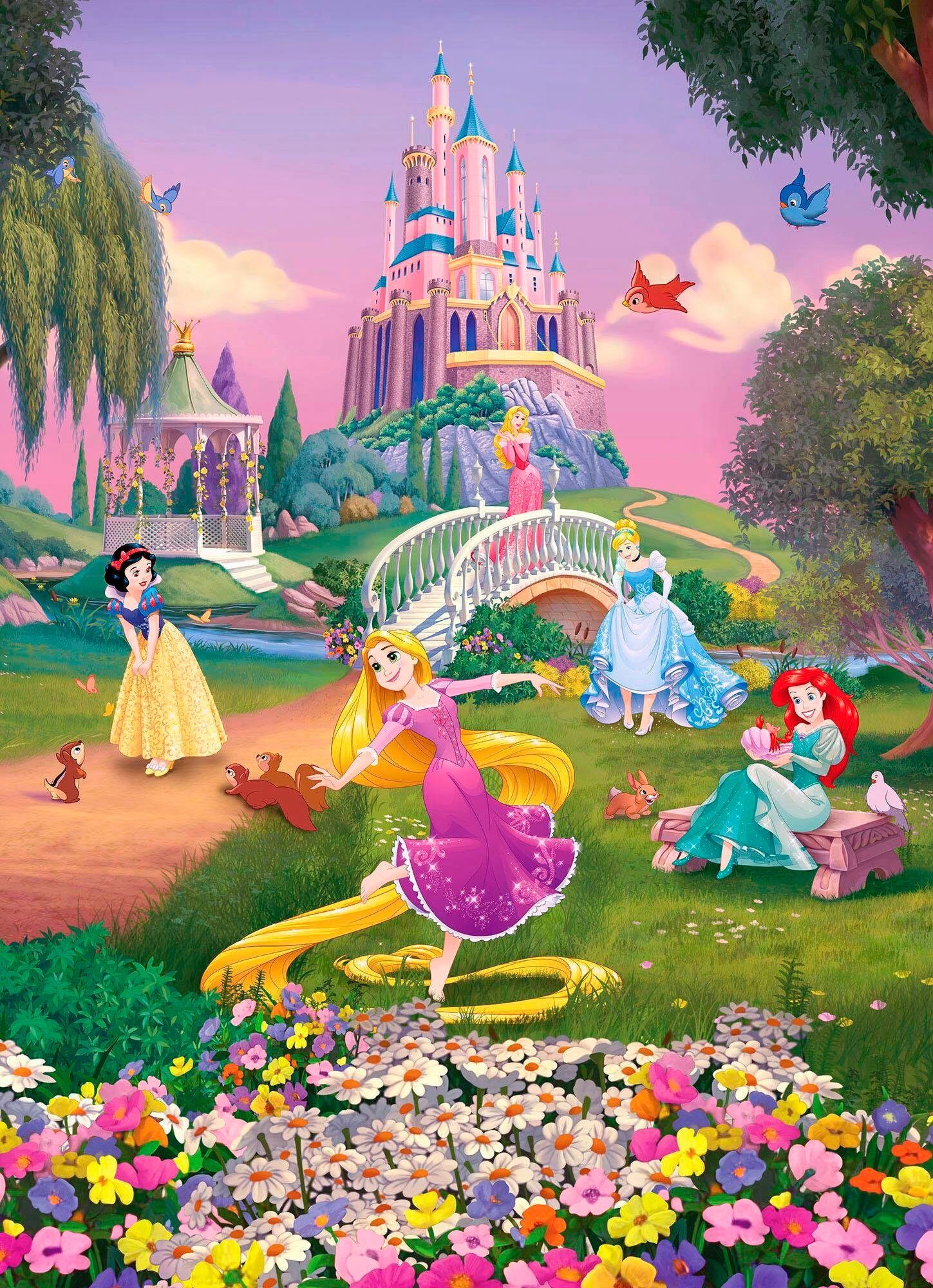 Fototapete KOMAR "Disney Princess Sunset - Größe 184 x 254 cm", bunt, B:184m L:254m, Papier, Tapeten, Fototapete, Kinderzimmer