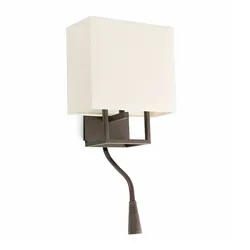 Faro Wandleuchte VESPER E14, IP20 mit LED-Leser, 93lm, beige FAR-29983
