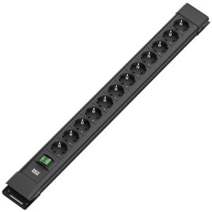 Bachmann Steckdosenleiste 330.103 Connectus, 2m, 12-fach in schwarz, mit Schalter