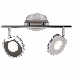 LED Deckenlampe Deckenleuchte Wohnzimmerlampe Schwenkbar Silber Metall H 18 cm