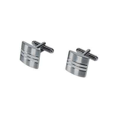 Manschettenknöpfe FIRETTI "matt glänzende Optik", grau (metallfarben), Manschettenknöpfe, Herren, L: 15mm, Metall, B:15mm
