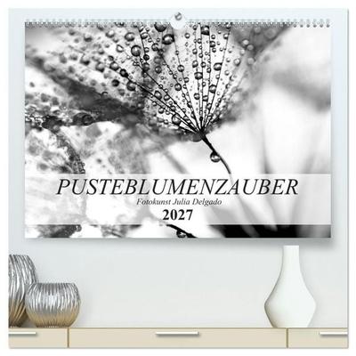 Pusteblumenzauber in schwarzweiß (hochwertiger Premium Wandkalender 2027 DIN A2 quer), Kunstdruck in Hochglanz