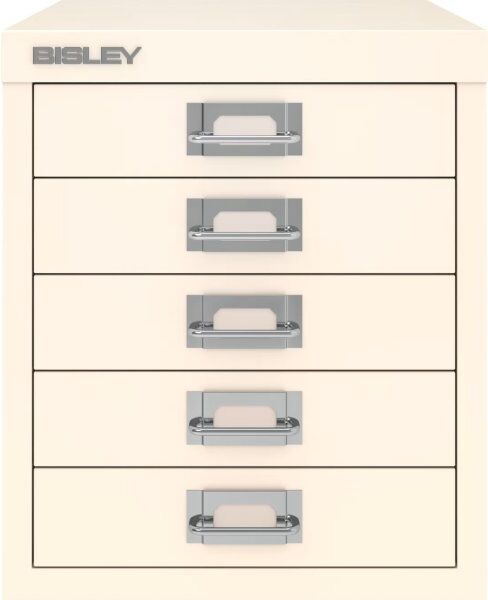 Bisley Multidrawer Skuffeskab, 5 Skuffer, Hvid