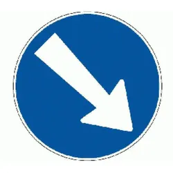 BRW, Sicherheitskennzeichnung, Signaltafel Hindernis rechts umfahren 2.34