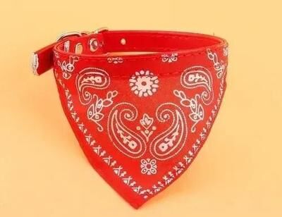 Inspired Finds Adjustable Pet Bandana Collar With Stylish Necktie Scarf For Cats And Dogs red