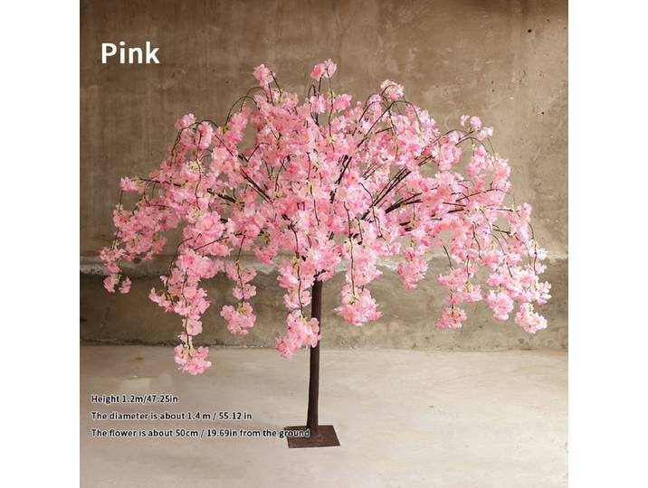 Arbre de cerisier artificiel de 4 pieds, fleurs artificielles d'arbre rose pour la décoration intérieure et extérieure, fête de mariage et de noël