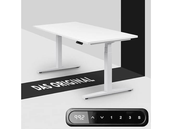 boho office® Basic Line Schreibitsch elektisch höhenverstellbar Basic Line - Tischgestell Weiß, Tischplatte 140x80 Weiß - ultraschnelle 80 mm/Sek, Memoryfunktion, Kollisionsschutz