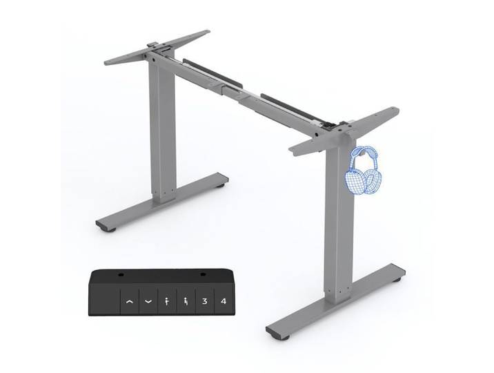 FlexiSpot Bureau Assis Debout Électrique Cadre de Bureau Réglable en Hauteur avec Panneau de Contrôle Système Anti-Collision Gris