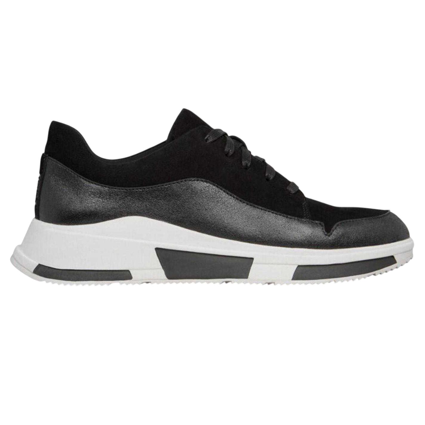 Fit Flop Heren-sneakers van suède met dikke zool (Zwart)