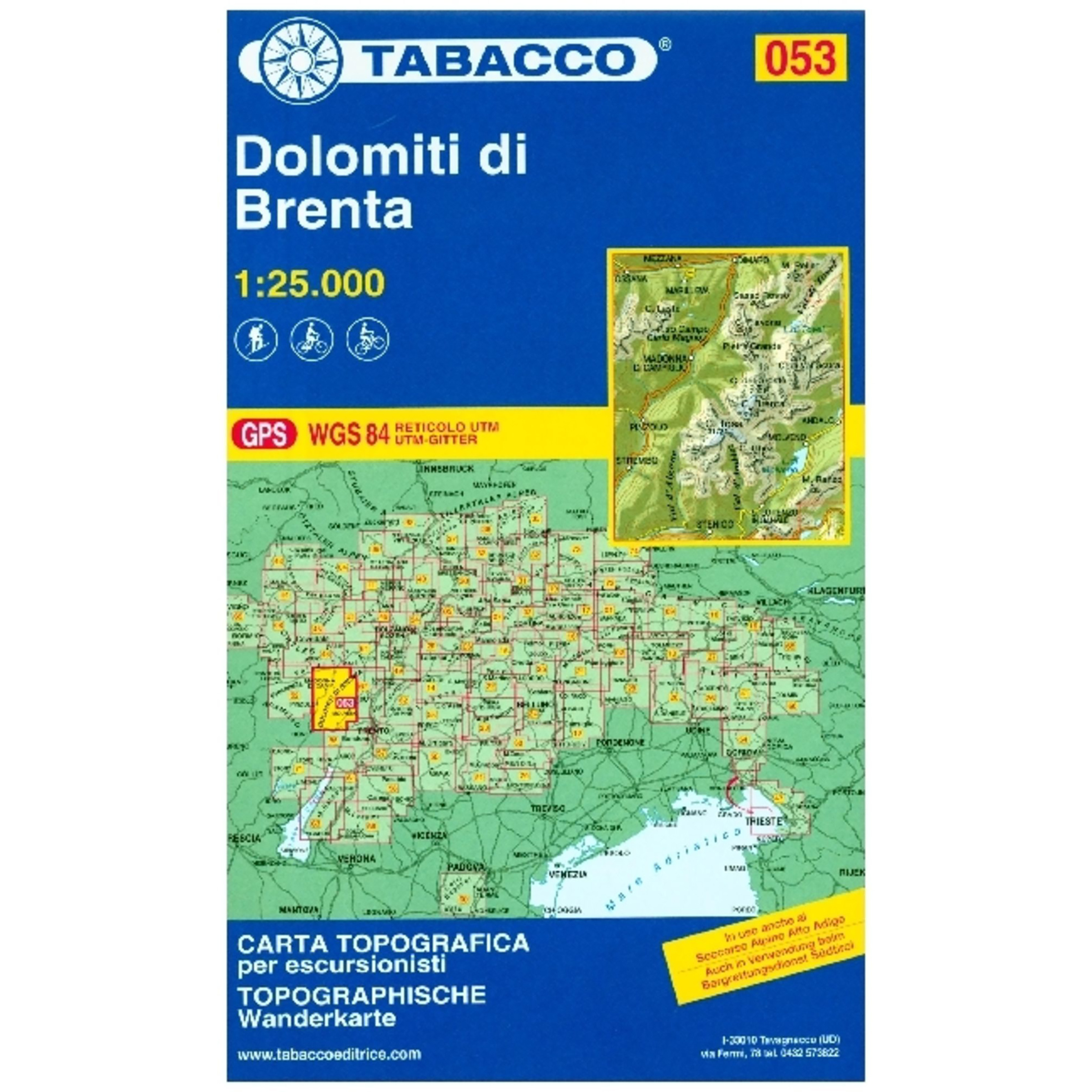 Tabacco Dolomiti die Auronzo - Comelico 017 Wanderkarte Topografische Karten Aufl. 2023
