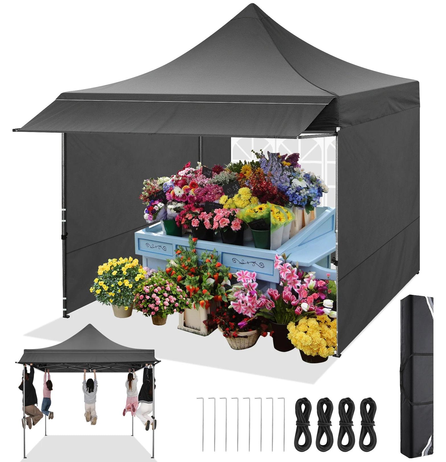 Partyzeltt - Pop-up-Pavillon - Zelt - Partyzelt - Wasserdicht - 3x3 Meter - Verstellbares Gestell - Schwarz
