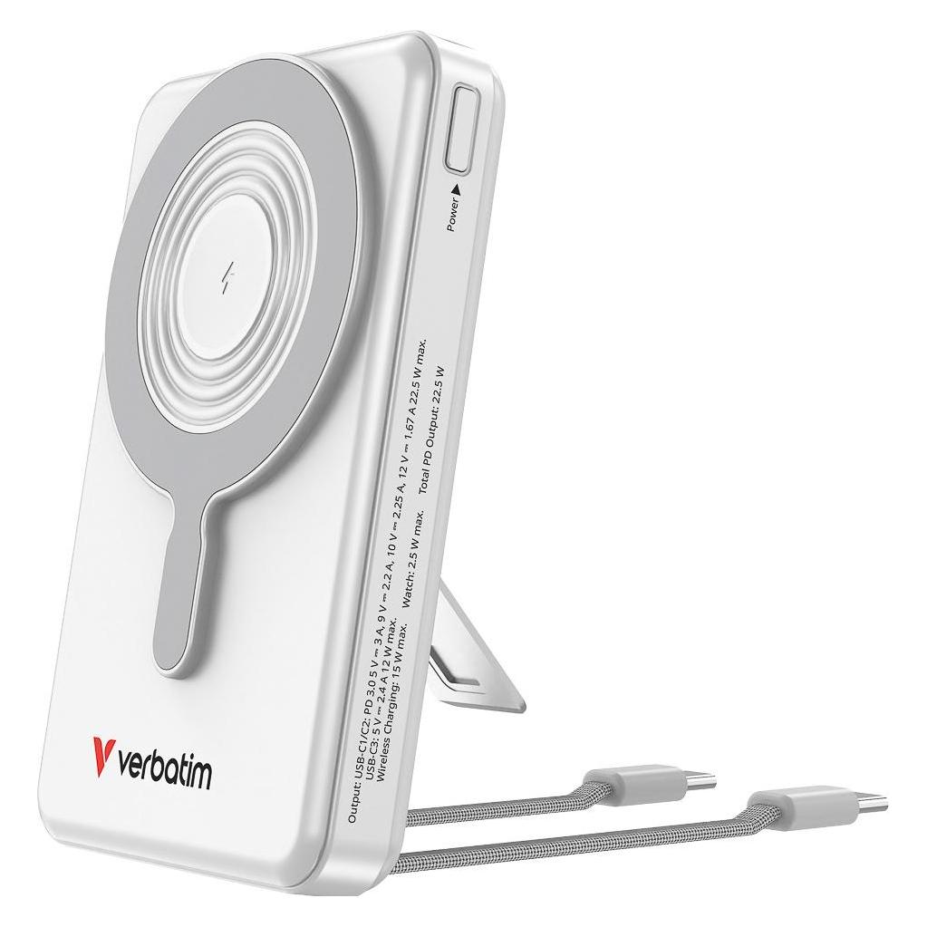 Verbatim Charge'n'Go Power Bank 2C & Display 10000mAh silver (10000 mAh, 52 W, 38.50 Wh) (32273)