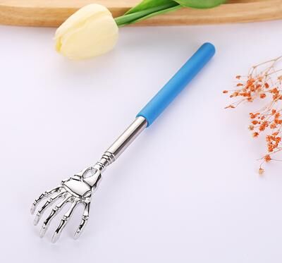 All Categories Goods Stainless Steel Ghost Hand Itchy Scratcher, Scalable Itchy Scratcher For Home Use, Ideal For Elderly Back Care blue