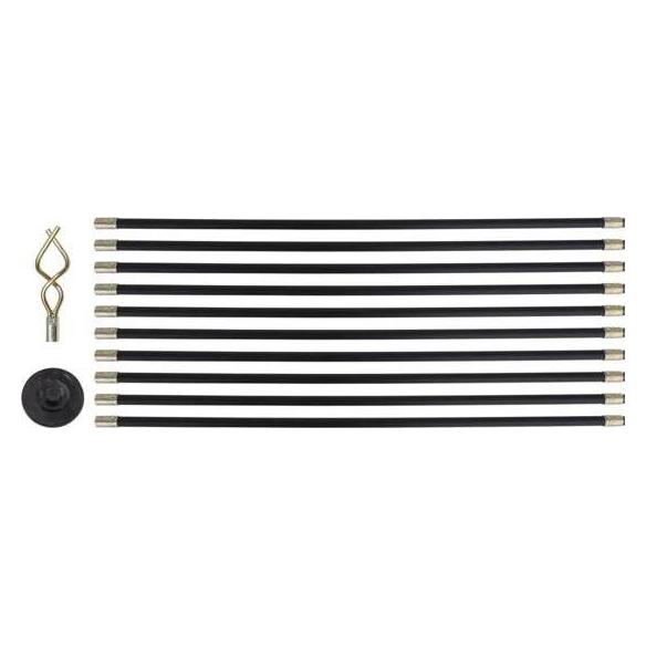 Yato Mehrzweck-Abfluss-Set, 12-teilig,, 10 Stück, flexibel, je 92 cm (9,2 m) + Spiralkopf und runder (1 Stk.) (YT-24980)