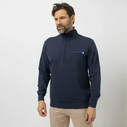 AMINATI® Herren-Sweatshirt Stehkragen mit Reißverschluss Brusttasche